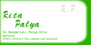 rita palya business card